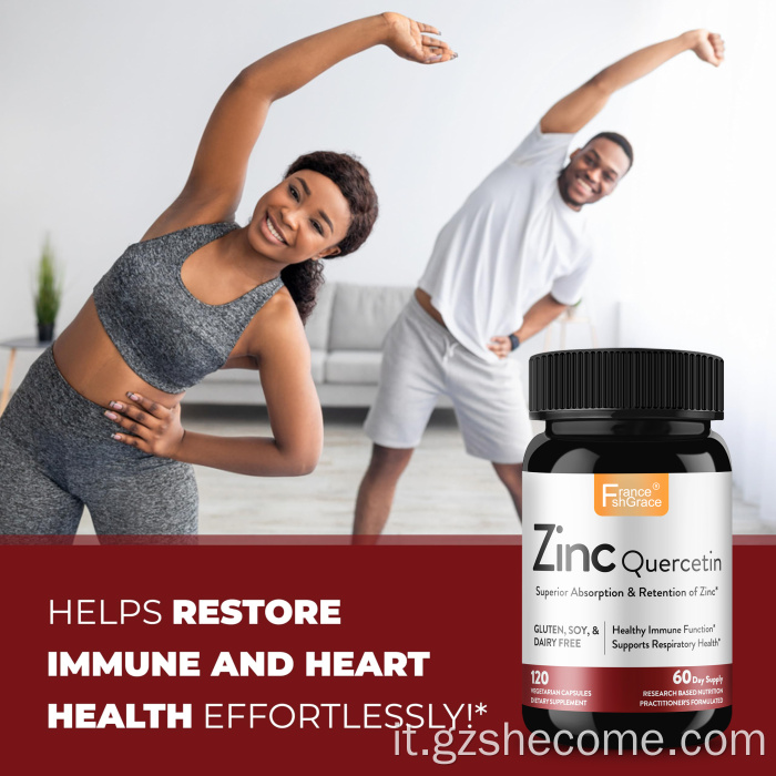 Le capsule di zinco di alta qualità supportano l'immune antiossidante